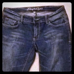 Papaya blue jeans.
